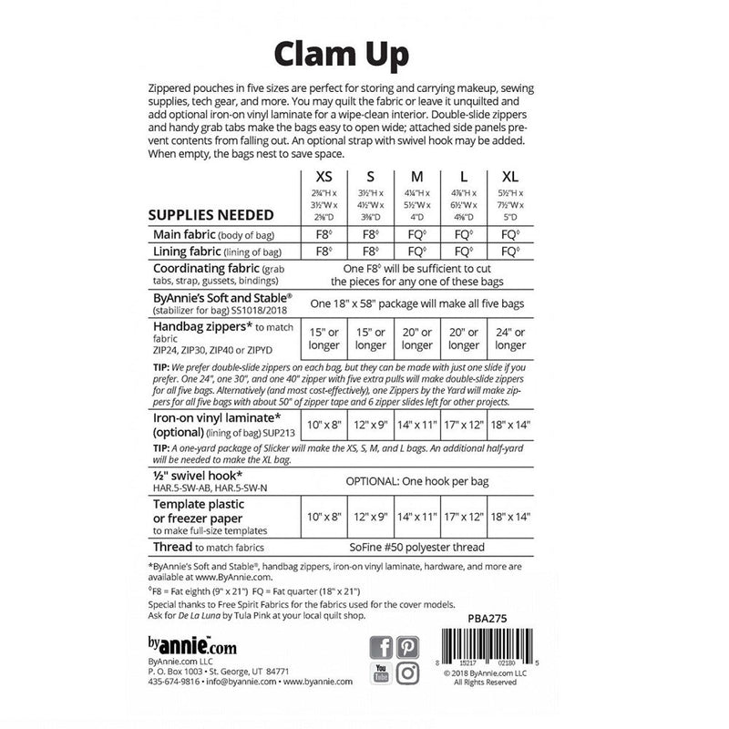 Clam Up Pattern - ineedfabric.com