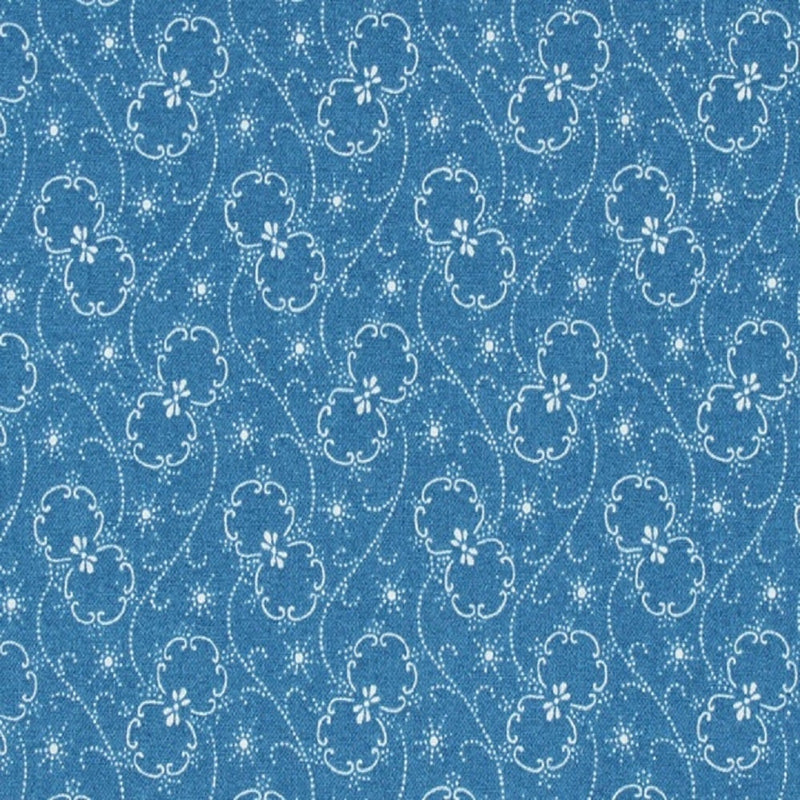 Classic Florals, Medium Blue Fabric - ineedfabric.com