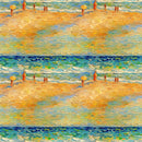 Claude Monet Beach Pattern 2 Fabric - ineedfabric.com
