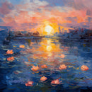 Claude Monet Water Lillie's 4 Fabric Panel - ineedfabric.com