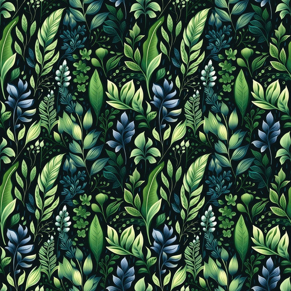 Close Up Watercolor Greenery Fabric - ineedfabric.com