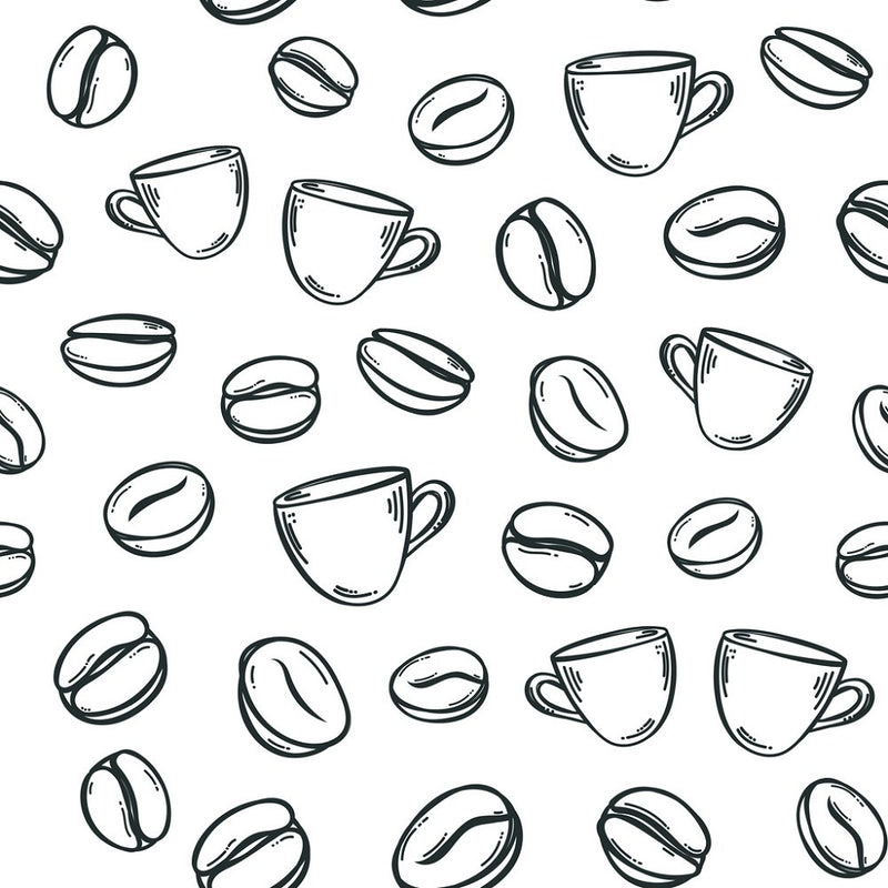 Coffee Beans and Cups Fabric – ineedfabric.com