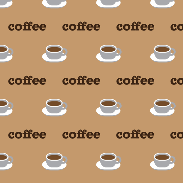 Coffee Cup Fabric - Brown - ineedfabric.com