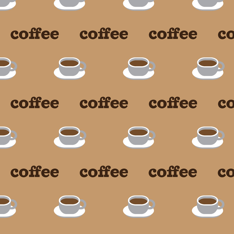 Coffee Cup Fabric - Brown - ineedfabric.com