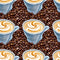 Coffee Cups and Beans Fabric - ineedfabric.com