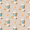 Coffee Cups on Polka Dots Fabric - Tan - ineedfabric.com
