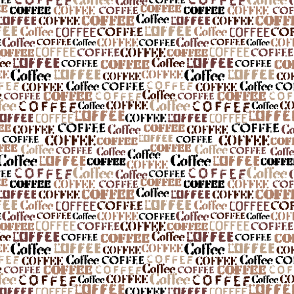 Coffee Font Fabric - White - ineedfabric.com