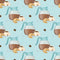 Coffee Pots on Irregular Dots Fabric - Blue - ineedfabric.com