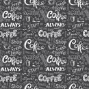 Coffee Signs Fabric - Black - ineedfabric.com