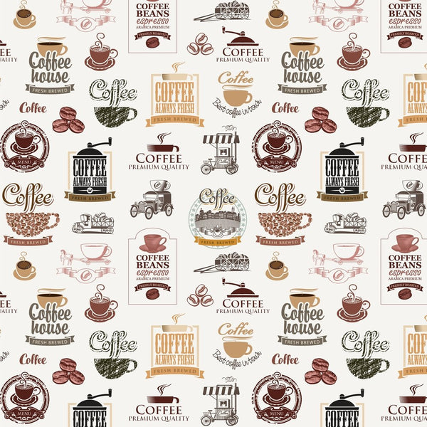 Coffee Theme Fabric -Multi - ineedfabric.com