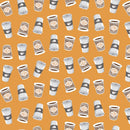 Coffee To Go Fabric - Orange - ineedfabric.com