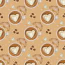 Coffee Tops & Elements Fabric - Brown - ineedfabric.com
