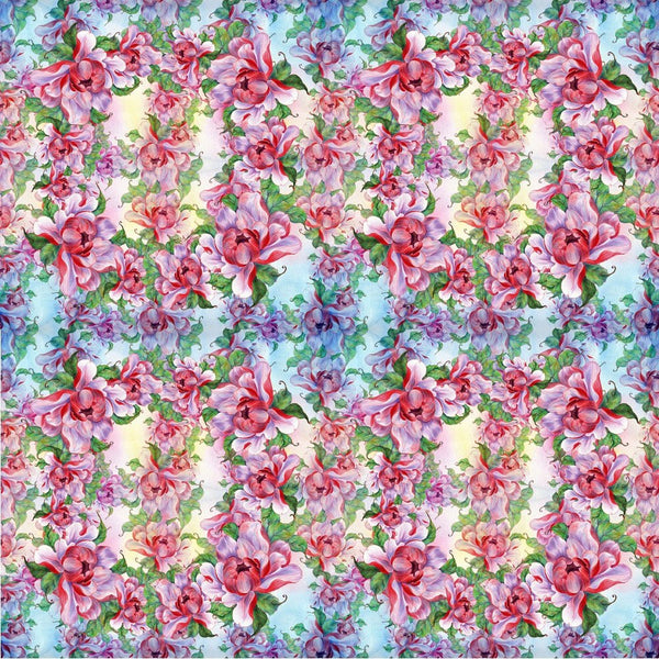 Collage of Peony Flowers Fabric - ineedfabric.com