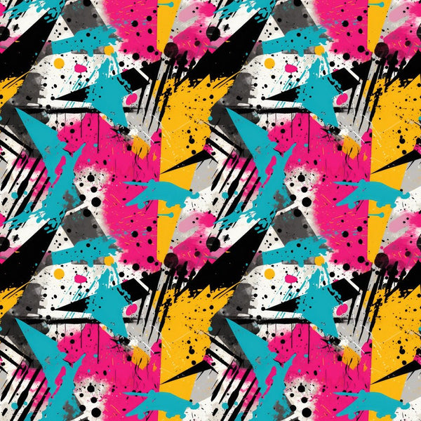 Colorful Abstract Graffiti Fabric - ineedfabric.com