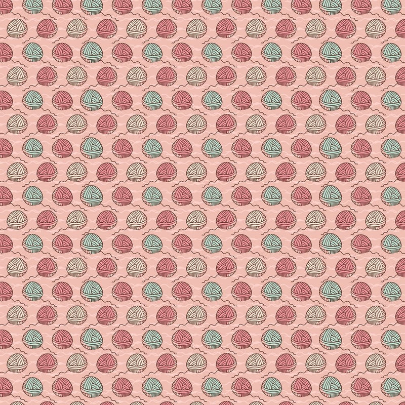 Colorful Balls of Knitting Yarn Fabric - Pink - ineedfabric.com