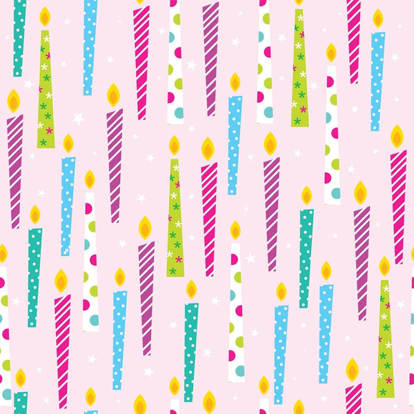 Colorful Candle Allover Fabric - Pink - ineedfabric.com
