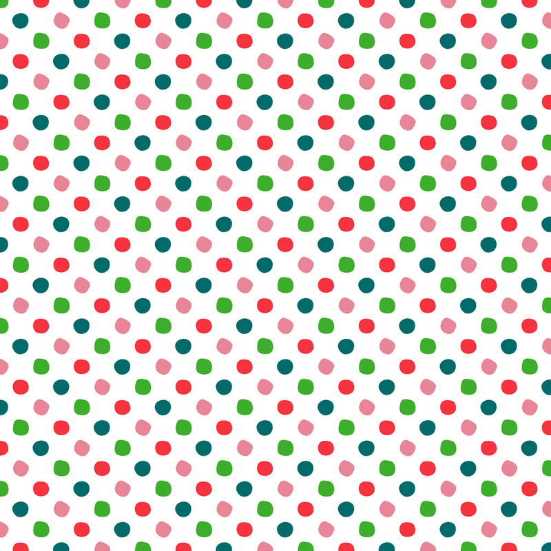 Colorful Christmas Polka Dots Fabric - Multi - ineedfabric.com