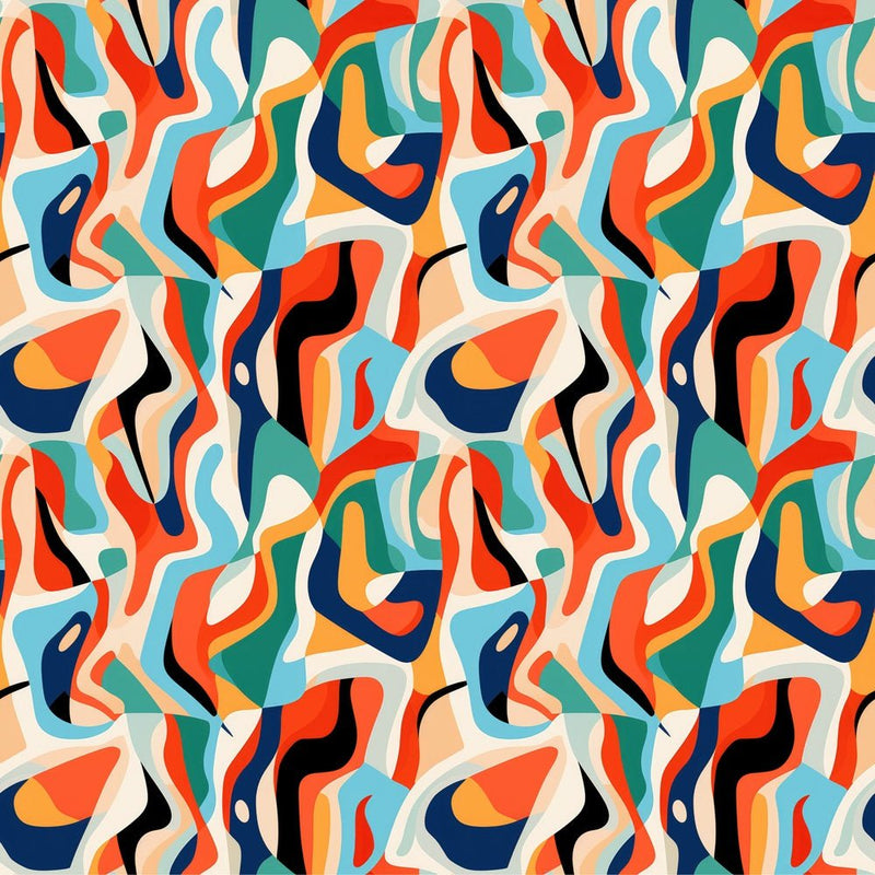 Colorful Contoured Abstract Fabric - ineedfabric.com