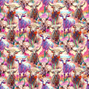 Colorful Cows In The Desert Fabric - ineedfabric.com