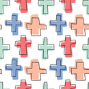 Colorful Crosses Fabric - ineedfabric.com