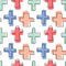 Colorful Crosses Fabric - ineedfabric.com