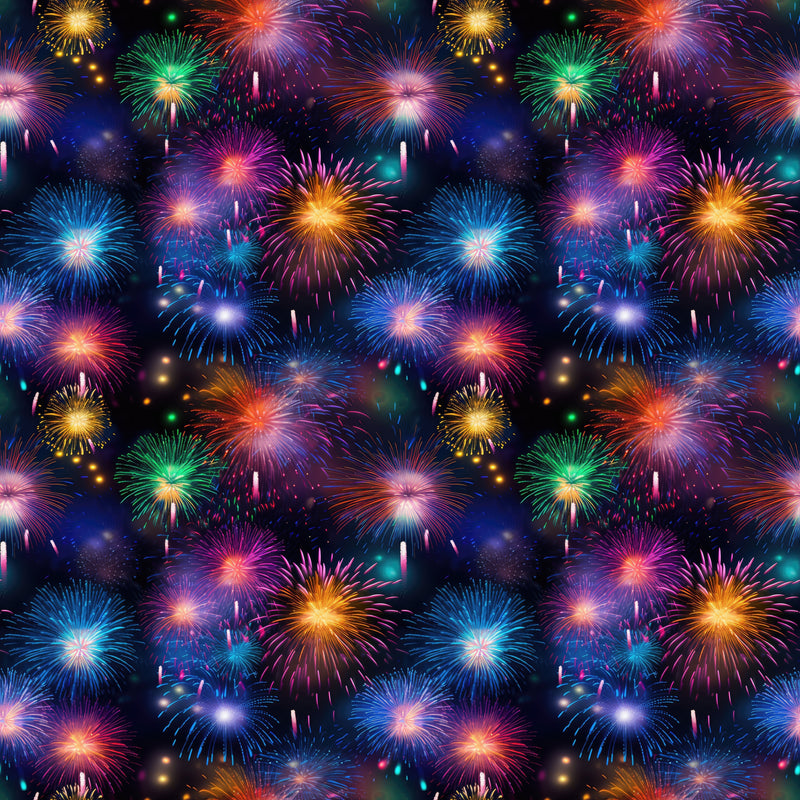 Colorful Fireworks Fabric - ineedfabric.com