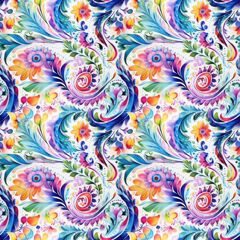 Colorful Floral Pattern Fabric - ineedfabric.com