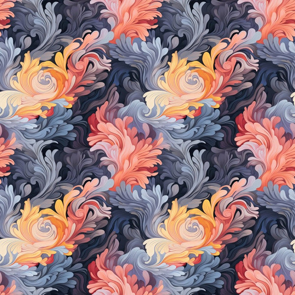 Colorful Flowing Flowers Fabric - ineedfabric.com