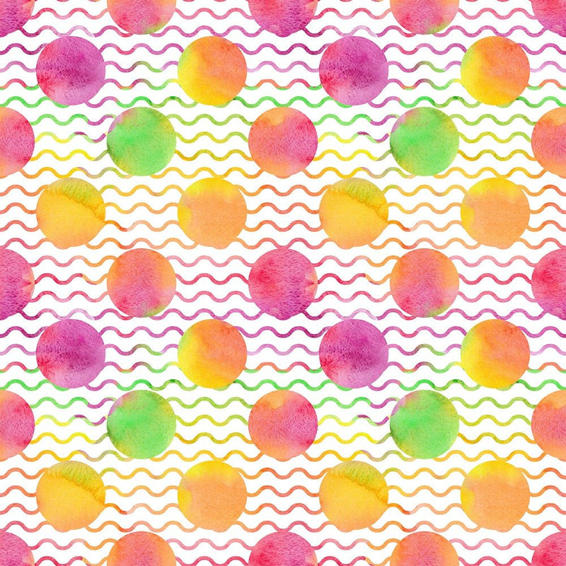 Colorful Grunge Dots & Waves Fabric - ineedfabric.com