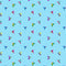 Colorful Hummingbird Fabric - Blue - ineedfabric.com