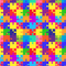 Colorful Jigsaw Puzzle Pieces Fabric - Multi - ineedfabric.com