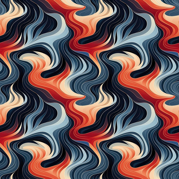 Colorful Marbled Waves Fabric - ineedfabric.com