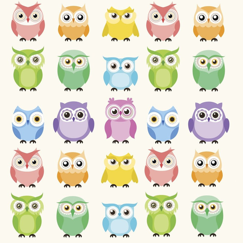 Colorful Owl Fabric - Multi - ineedfabric.com