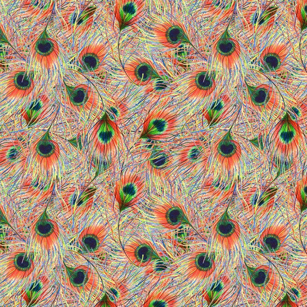Colorful Peacock Fathers Fabric - Multi - ineedfabric.com