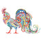 Colorful Rooster Fabric Panel - ineedfabric.com
