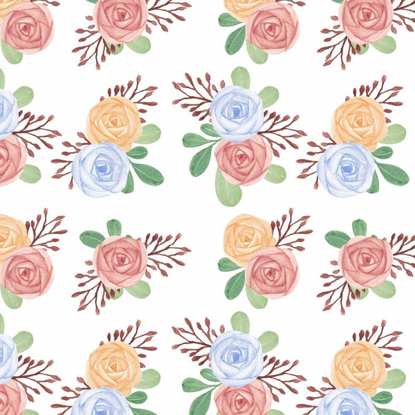 Colorful Rose Fabric - Multi - ineedfabric.com