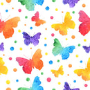 Colorful Watercolor Butterflies Fabric - ineedfabric.com