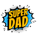 Comic Speech Bubble Super Dad Fabric Panel - ineedfabric.com