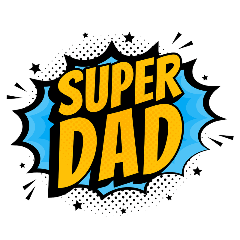 Comic Speech Bubble Super Dad Fabric Panel - ineedfabric.com