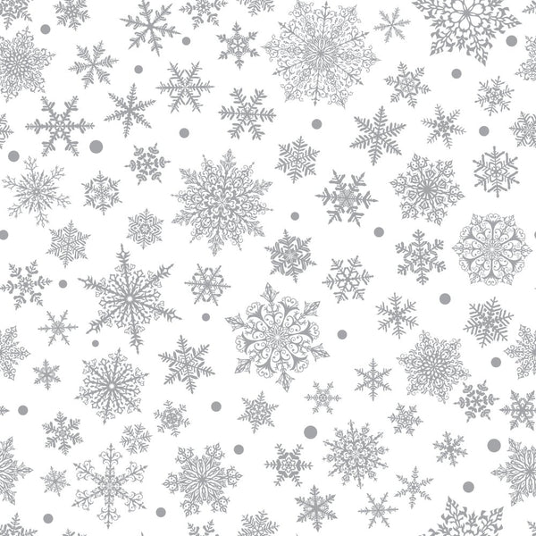 Complex Snowflakes Fabric - Platinum - ineedfabric.com