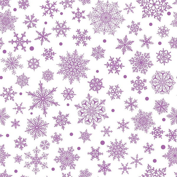 Complex Snowflakes Fabric - Soft Purple - ineedfabric.com