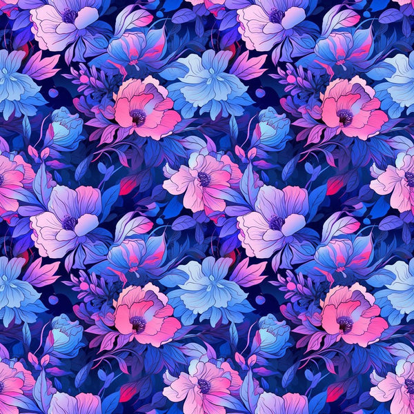 Cool Vibrant Flower Fabric - ineedfabric.com