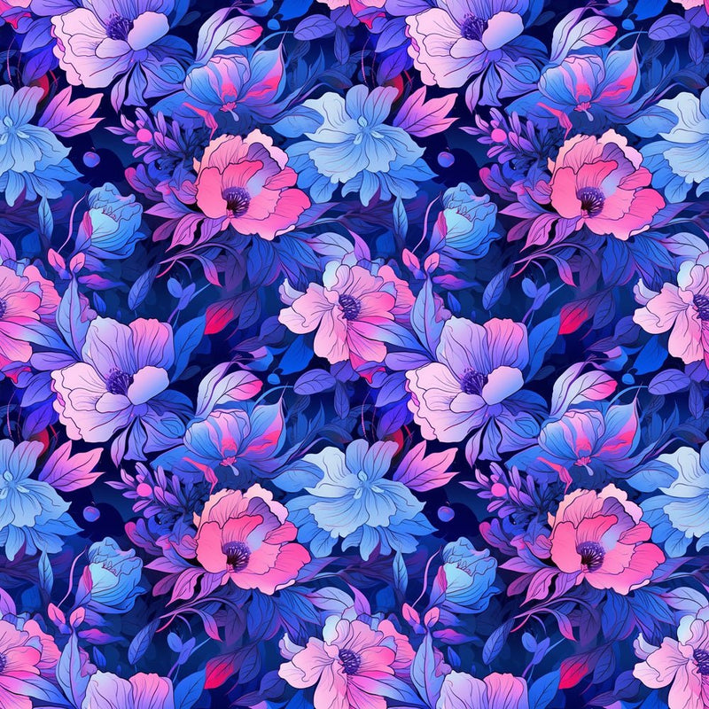 Cool Vibrant Flower Fabric - ineedfabric.com