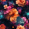 Cosmic Galaxy Floral Pattern 5 Fabric - ineedfabric.com