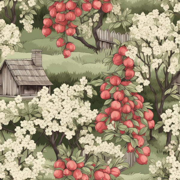 Cottagecore Apple Garden 7 Fabric - ineedfabric.com