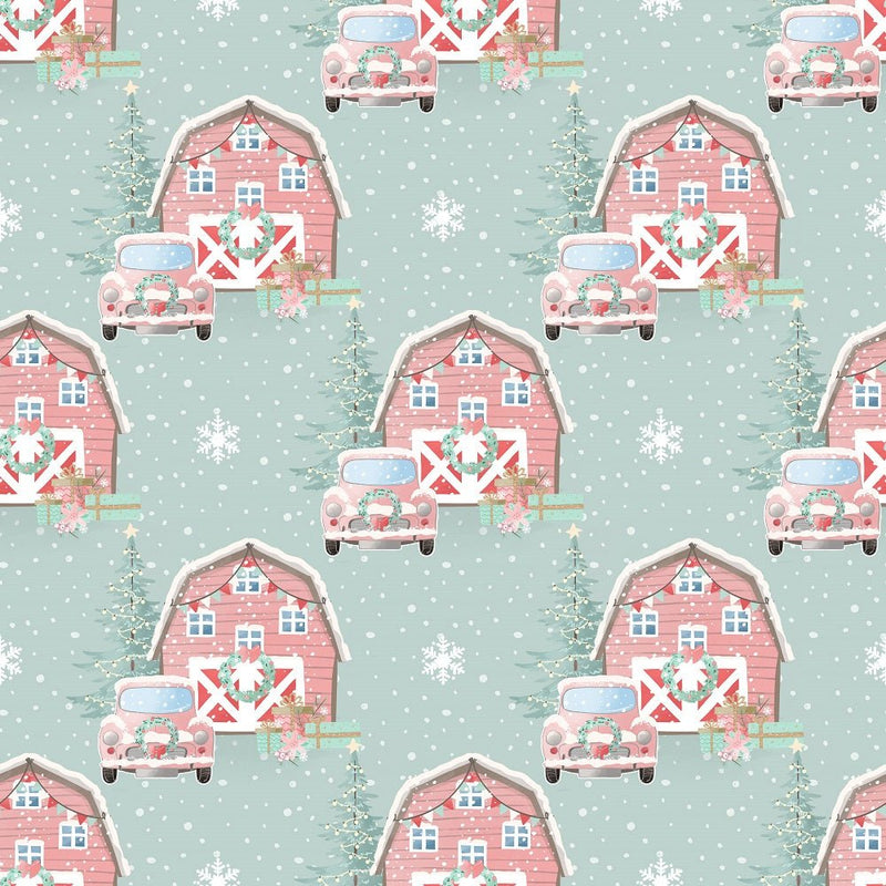 Cotton Candy Farm Holiday Pattern 10 Fabric - ineedfabric.com