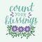 Count Your Blessings Fabric Panel - Teal - ineedfabric.com