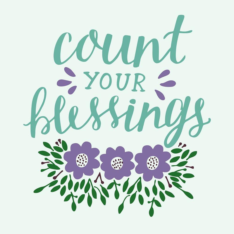 Count Your Blessings Fabric Panel - Teal - ineedfabric.com