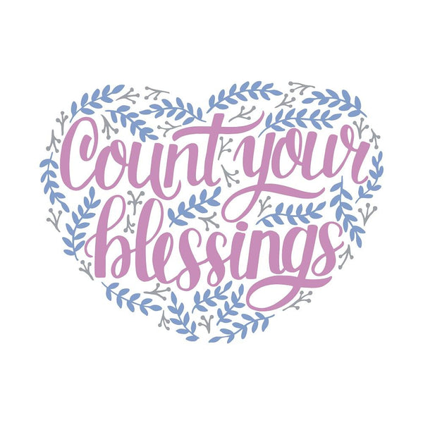 Count Your Blessings Fabric Panel - White - ineedfabric.com