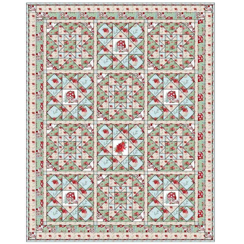 Country Christmas Collection Lap Quilt 54" x 68 1/2" - ineedfabric.com